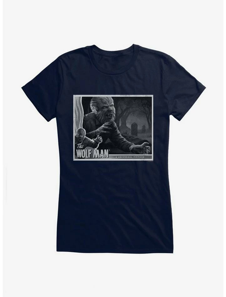 Flash Sale π The Wolf Man Black And White Movie Poster π§ Girls T-Shirt π₯