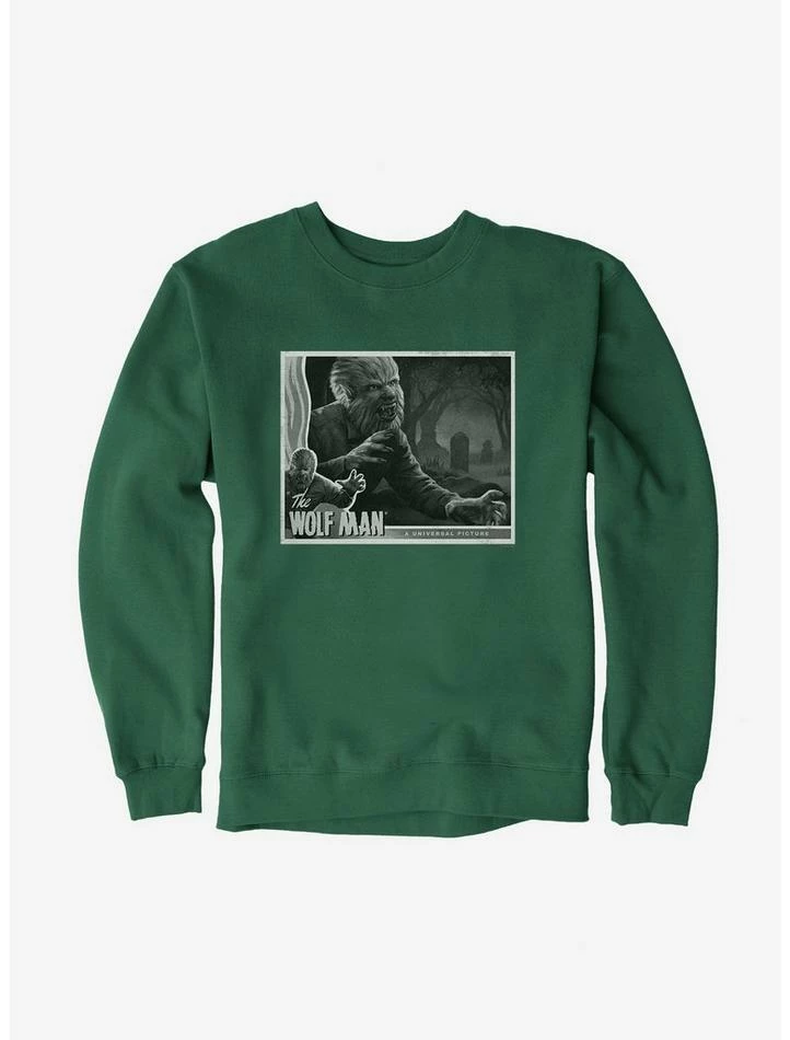 Hot Sale π The Wolf Man Black And White Movie Poster Sweatshirt π - Image 4