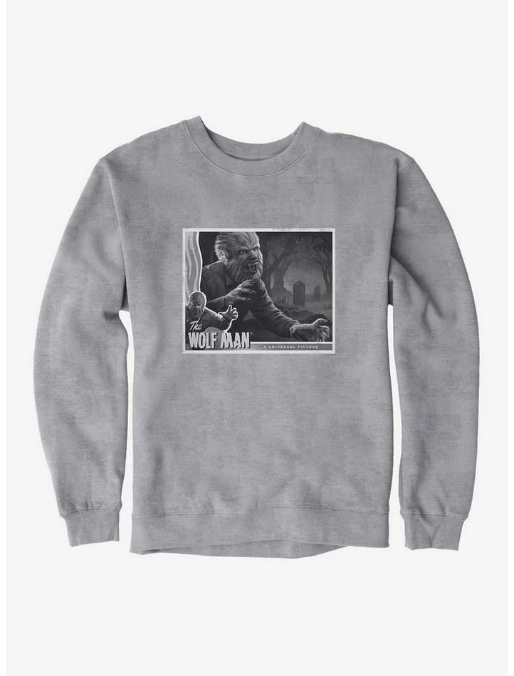 Hot Sale π The Wolf Man Black And White Movie Poster Sweatshirt π - Image 5