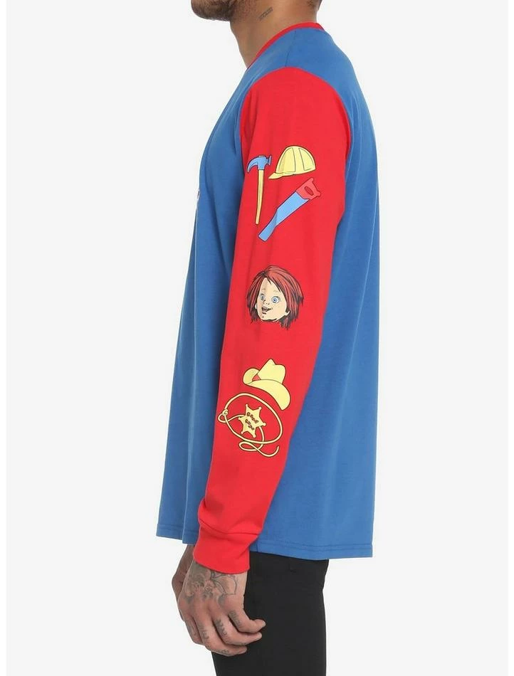 Top 10 π Chucky Good Guys Color-Block Long-Sleeve T-Shirt β€οΈ - Image 4