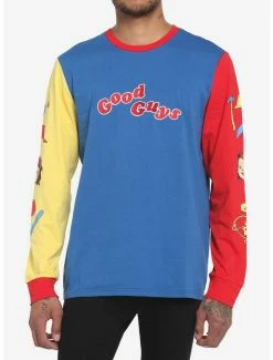 Top 10 😀 Chucky Good Guys Color-Block Long-Sleeve T-Shirt ❤️