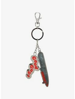 New 😉 Chucky Knife Enamel Key Chain 😍