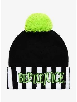 Promo 🧨 Beetlejuice Stripe Pom Beanie 😍