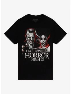 Deals 🥰 Universal Studios 🦇 Halloween Horror Nights Frankenstein & Bride Of Frankenstein T-Shirt ✔️