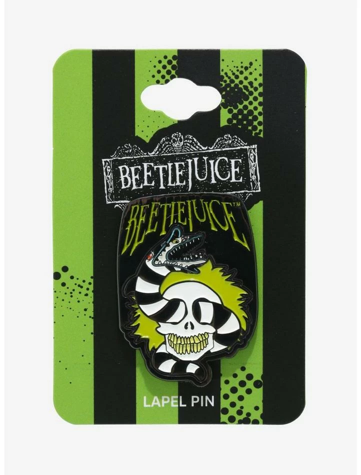 Flash Sale 🌟 Beetlejuice Snake Skull Enamel Pin 👍 - Image 2