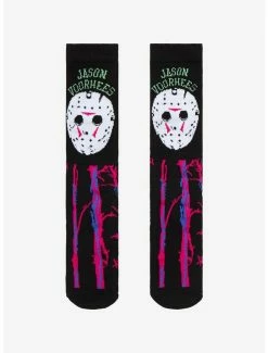 Discount ✨ Friday The 13th Jason Mask Trees Crew 🧦 Socks 🛒
