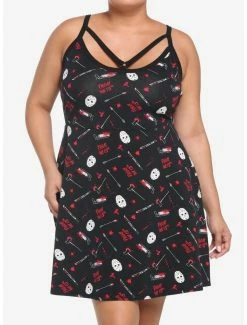 Top 10 ✔️ Friday The 13th Jason Bloody Weapons Strappy 👗 Dress Plus Size 🎉