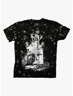 Outlet ✔️ Beetlejuice Tombstone Paint Splatter Boyfriend Fit 👧 Girls T-Shirt 🥰