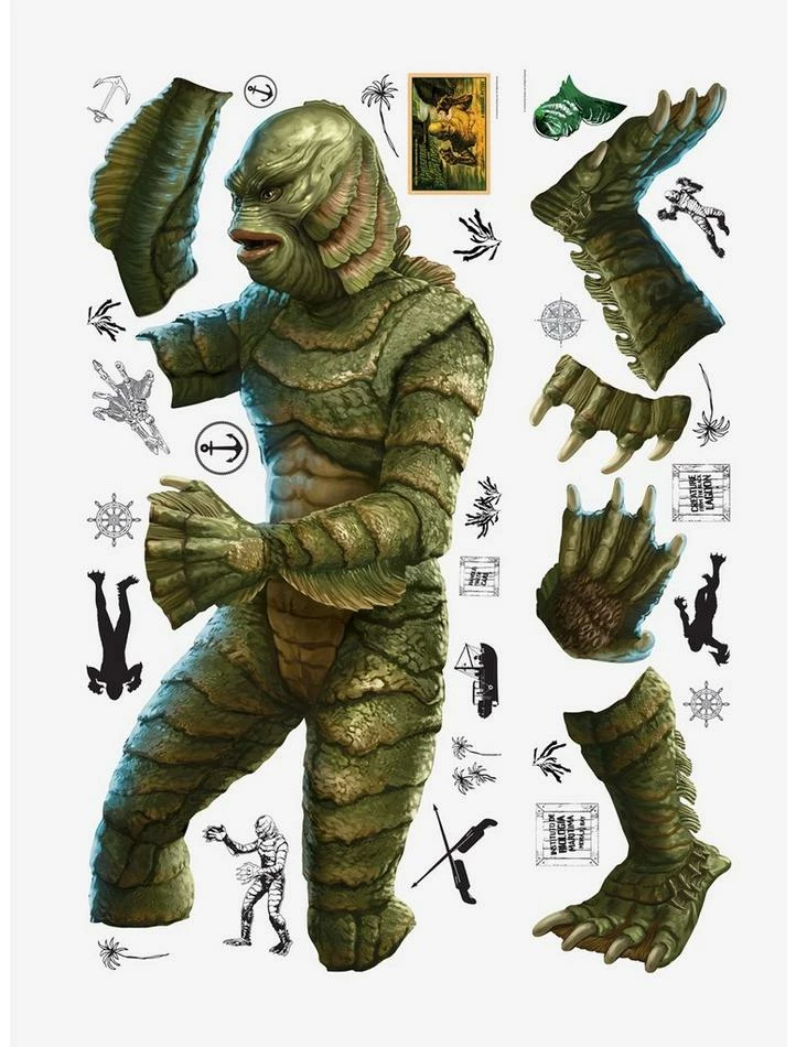 Hot Sale ๐ Universal Monsters Creature from the Black Lagoon Giant Peel & Stick Wall Decals ๐