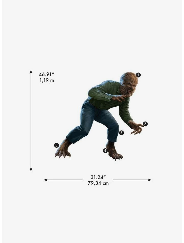 Best deal β¨ Universal Monsters The Wolfman Giant Peel & Stick Wall Decals π₯° - Image 2
