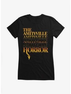 Brand new 🔔 The Amityville Horror Logo 👧 Girls T-Shirt ✔️