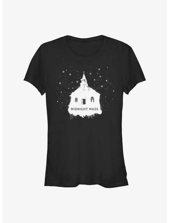 Budget ๐ฅฐ Midnight Mass Snowy Church ๐ง Girls T-Shirt ๐