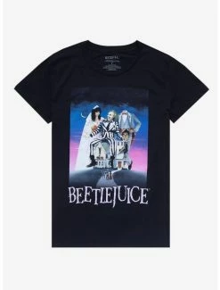 Brand new 😀 Beetlejuice Poster Boyfriend Fit 👧 Girls T-Shirt ❤️