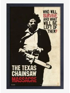 Wholesale 😉 The Texas Chainsaw Massacre Who Will Survive? Framed Wood Wall Art 😉