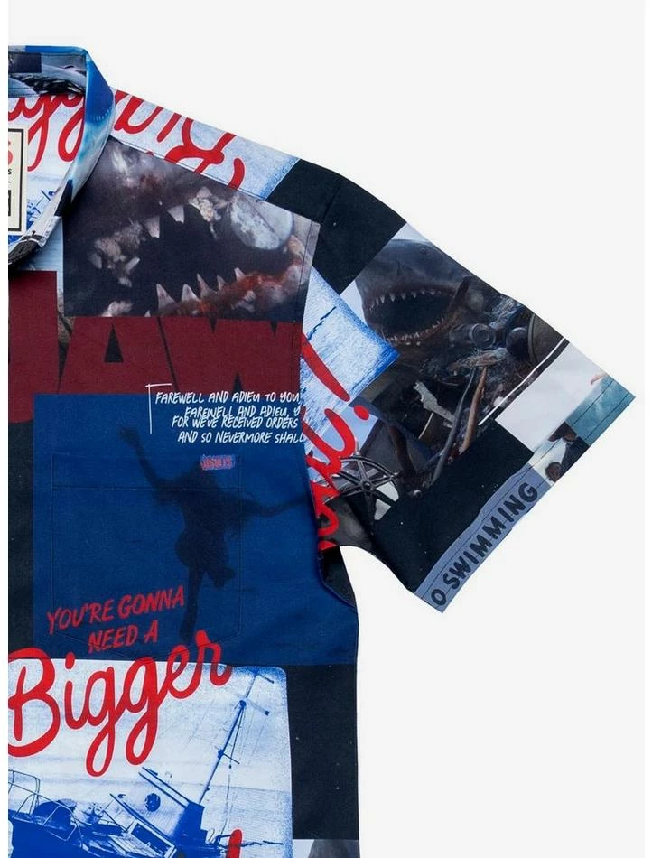 Best Sale π RSVLTS Jaws The Beach is Closed KUNUFLEX Short Sleeve π Shirt π - Image 2