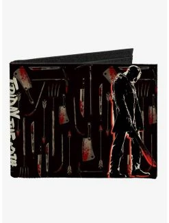 New π₯ Friday The 13th Jason Machete Pose Bloody Tools Canvas Bifold Wallet π